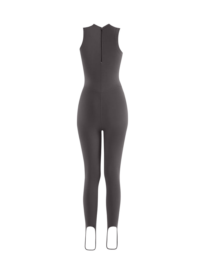 STIRRUP ONESIE IN COFFEE BEAN
