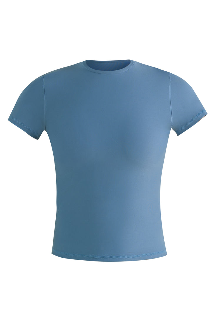 SHORT SLEEVE TEE IN BLUE FROST.