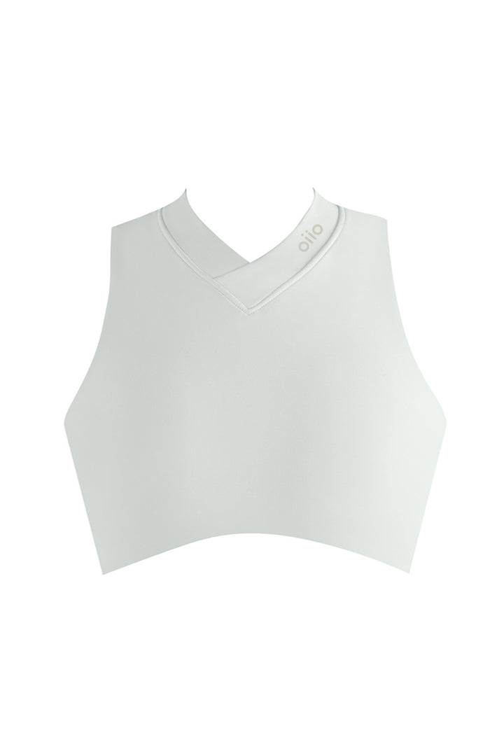 CROSSED V NECK TOP IN VANILLA ICE